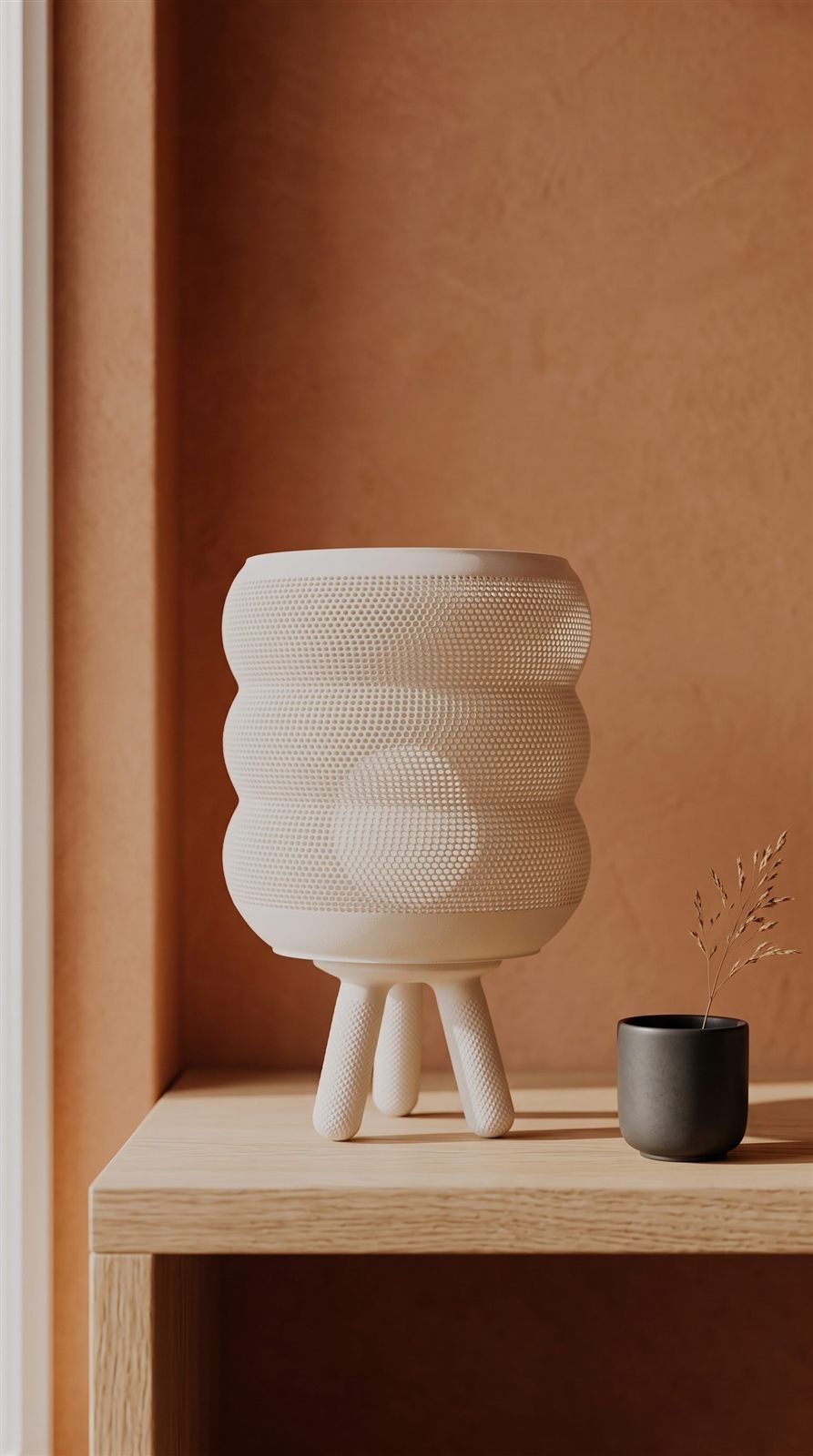 RIDGE lamp on a wooden shelf