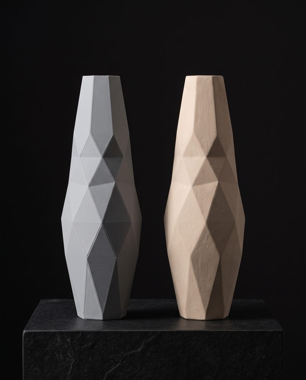 Geometric vase, printed and cast